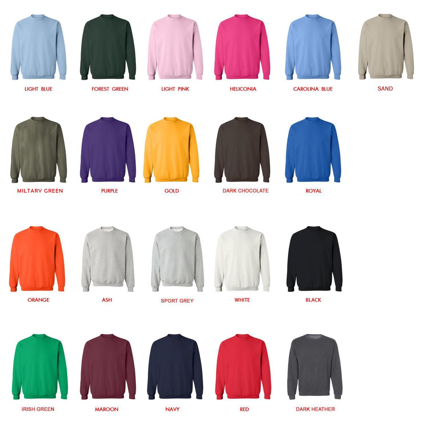 sweatshirt color chart - Smiling Friends Shop